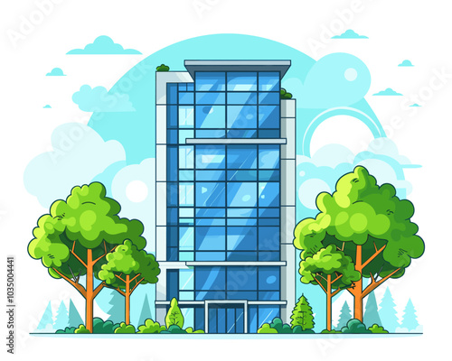 Vector illustration of a modern apartment building