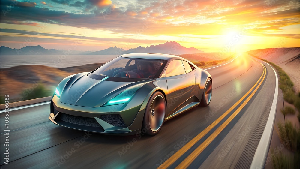 Fototapeta premium design of modern a car runing on the road