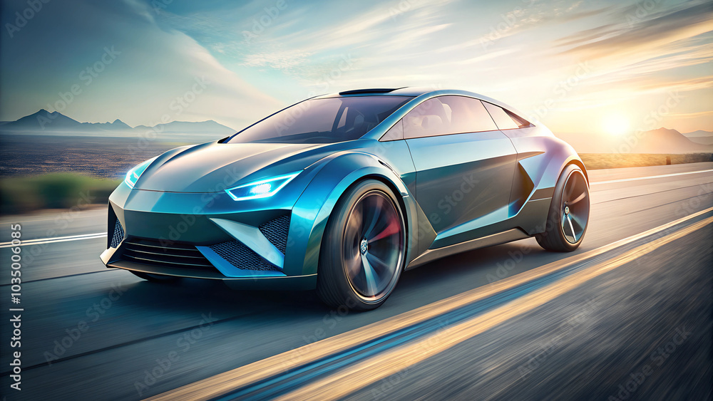 Fototapeta premium design of modern a car runing on the road