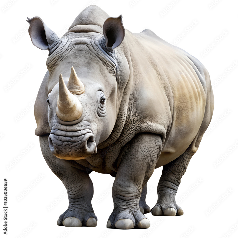Fototapeta premium Rhino on white background