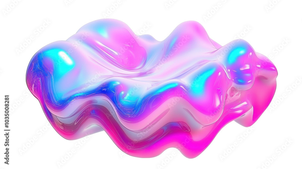 A glossy, iridescent blob with pink and blue hues, showcasing a fluid, abstract design. A glossy, iridescent blob with pink and blue hues, showcasing a fluid, abstract design.