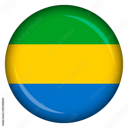 Free Download Gabon national flag circle pin and badge - GFXLoad