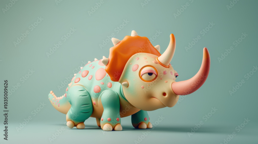 Cute Cartoon Triceratops Dinosaur Character Cute Cartoon Triceratops Dinosaur Character