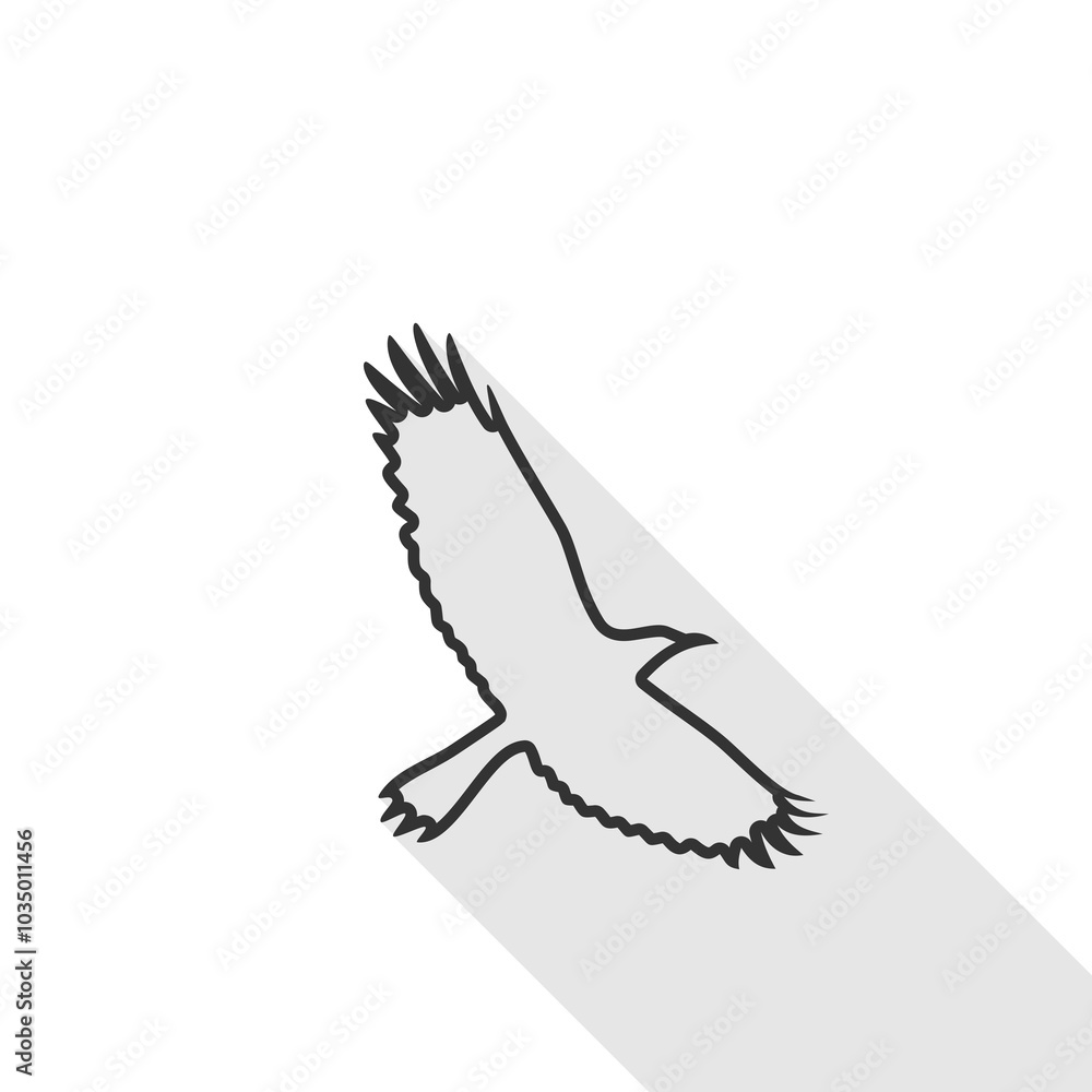 Crow flying line icon isolated on transparent background Crow flying line icon isolated on transparent background