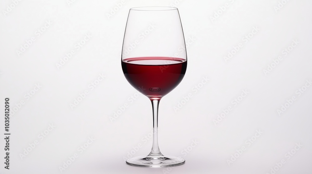 A classic red wine glass, minimalist in style, highlighted against a plain white background, symbolizing purity and elegance in its presentation. A classic red wine glass, minimalist in style, highlighted against a plain white background, symbolizing purity and elegance in its presentation.