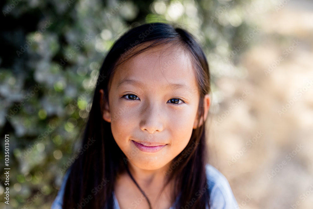 Close Up of Nine Year Old in Park in San Diego Close Up of Nine Year Old in Park in San Diego