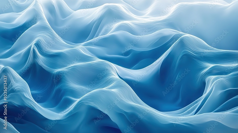 Abstract Blue Wave Patterns in Soft Textures Abstract Blue Wave Patterns in Soft Textures