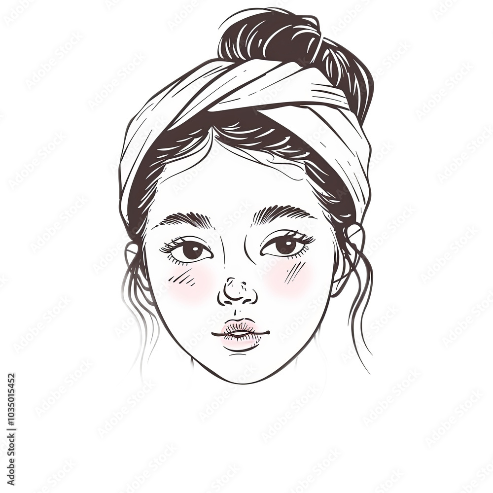 Young Woman with Headscarf and Natural Beauty Young Woman with Headscarf and Natural Beauty