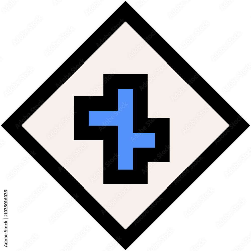 Obraz premium Vector Icon Intersection, sign, traffic, warning, circulation