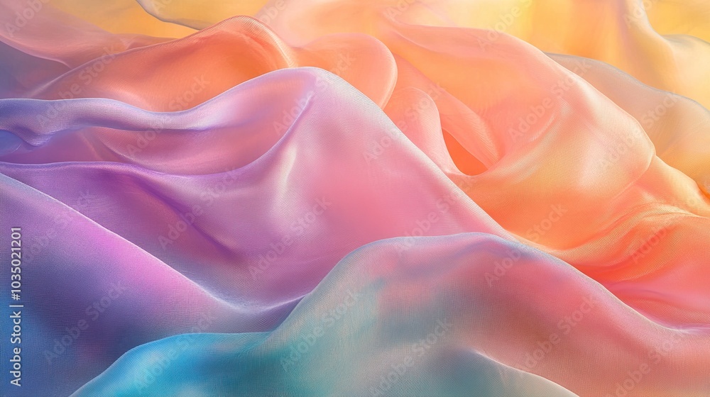 Fototapeta premium Soft Pastel Fabric Flowing in Gentle Waves