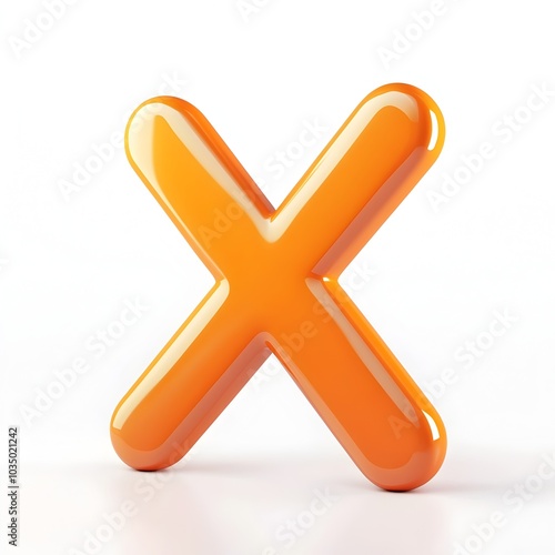 Glossy Orange Cross 3D Render With High Contrast and Clean Design