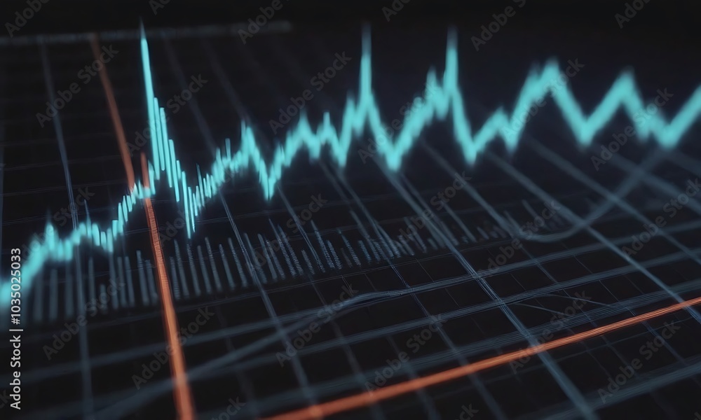 Financial data visualization with lines and numbers. Financial data visualization with lines and numbers.