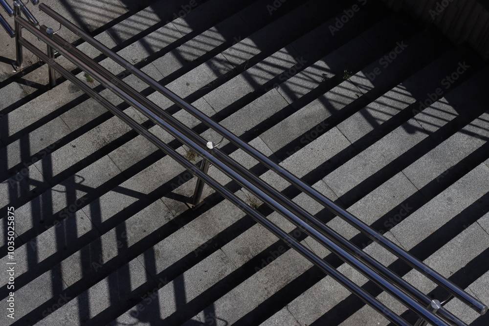 Aerial view of stairs in the street Aerial view of stairs in the street