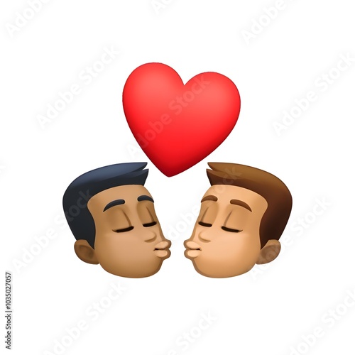 Kissing Couple with Heart Emoji 