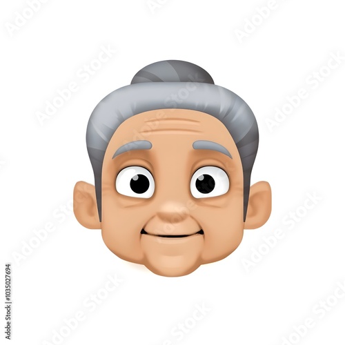 Elderly Woman Emoji Face 