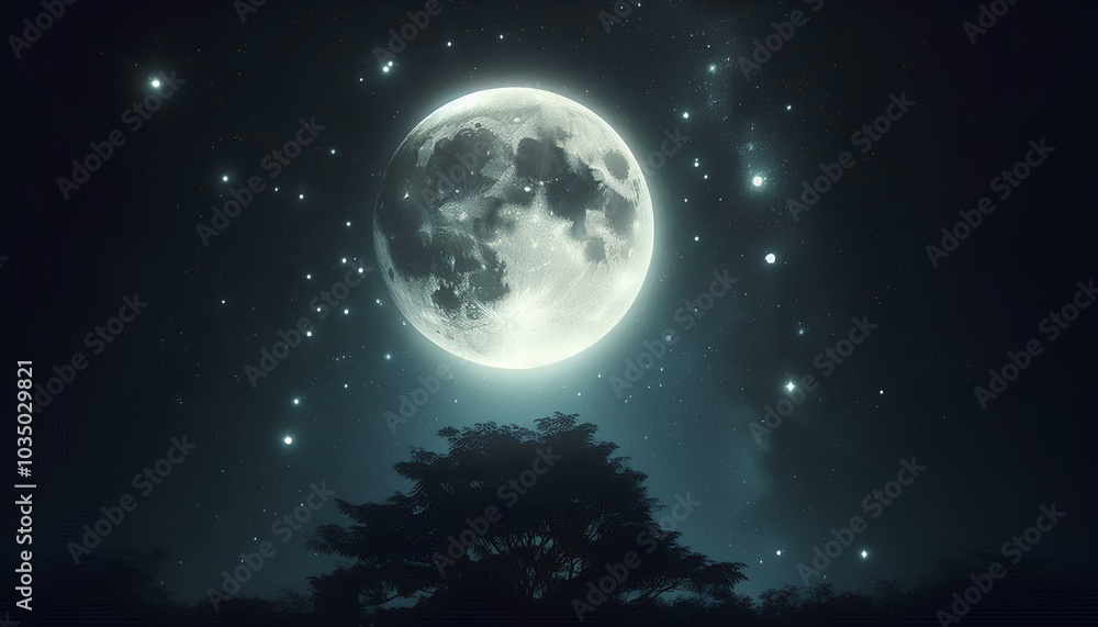 night landscape with moon night landscape with moon
