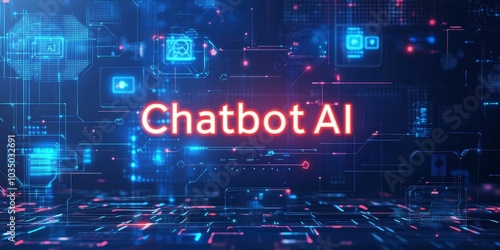 AI Chatbot on a digital network.