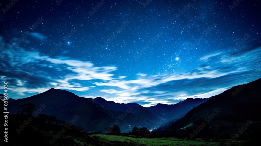 Night landscape with colorful Milky Way Beautiful mountain Starry sky with Milky Way Space background Night landscape with colorful Milky Way Beautiful mountain Starry sky with Milky Way Space background