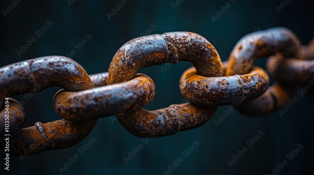 A broken chain link on a dark background, symbolizing breaking free from constraints A broken chain link on a dark background, symbolizing breaking free from constraints