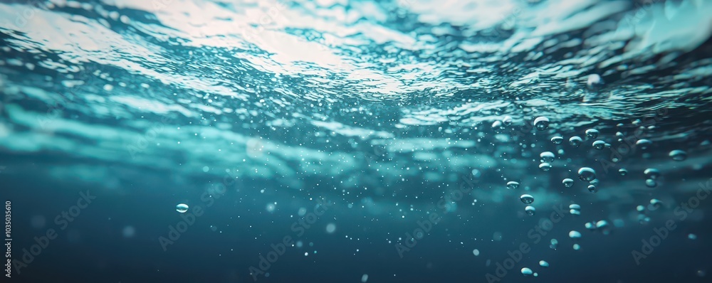 Oxygen bubbles gently rise in crystal clear water, creating a serene backdrop with ample space for text. Oxygen bubbles gently rise in crystal clear water, creating a serene backdrop with ample space for text.