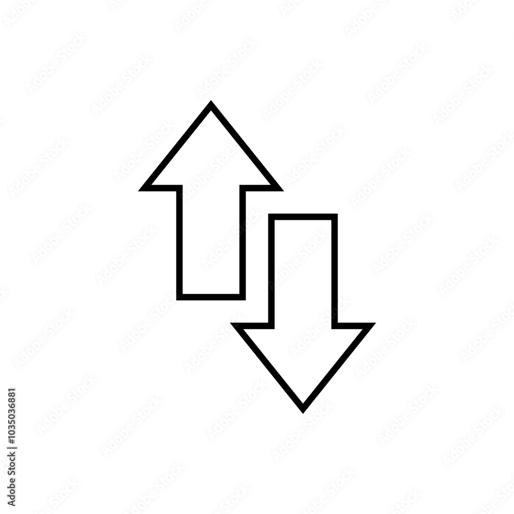 Up down arrow icon in line style. Upward downward arrows sign symbol Up down arrow icon in line style. Upward downward arrows sign symbol