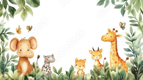 Cute Safari Animals Illustration