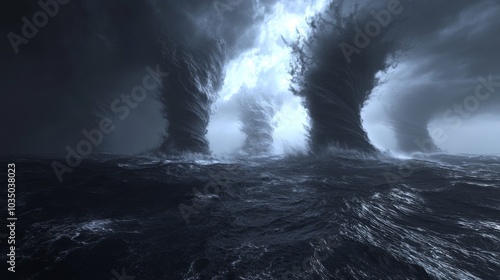 Wallpaper Mural "Majestic Ocean Tornado Display" Torontodigital.ca