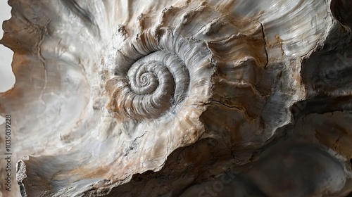 Fossilized Shell with Spiral Detail