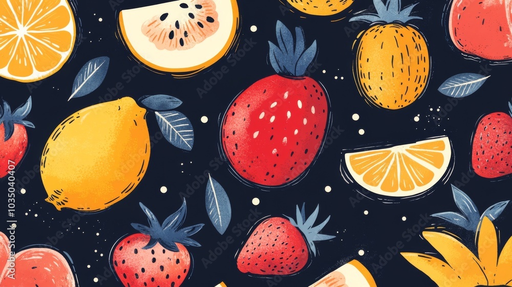 Fruit Pattern Illustration Fruit Pattern Illustration