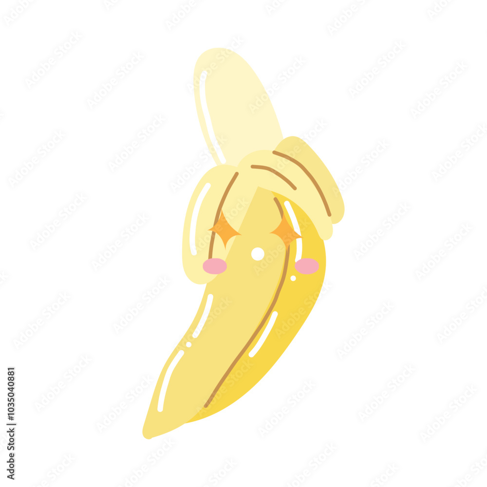 banana emoticon cartoon isolated on white background. banana mascot illustration banana emoticon cartoon isolated on white background. banana mascot illustration