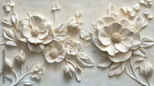 Elegant Floral Relief Art