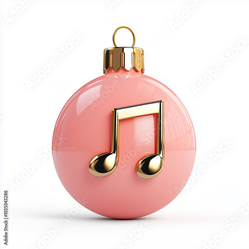 Colorful 3D Music Ornament Displayed on a Bright White Background Celebrating Musical Creativity