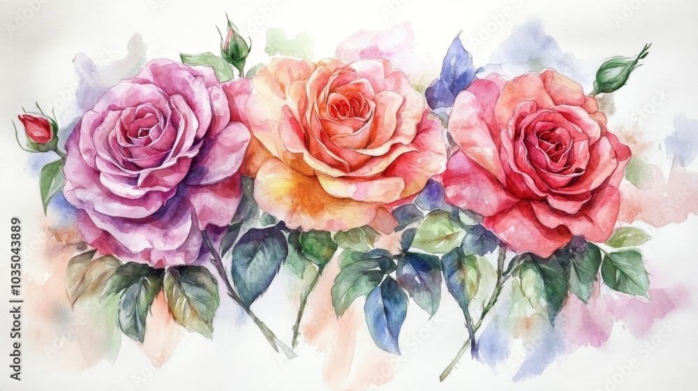 Beautiful Watercolor Roses Beautiful Watercolor Roses