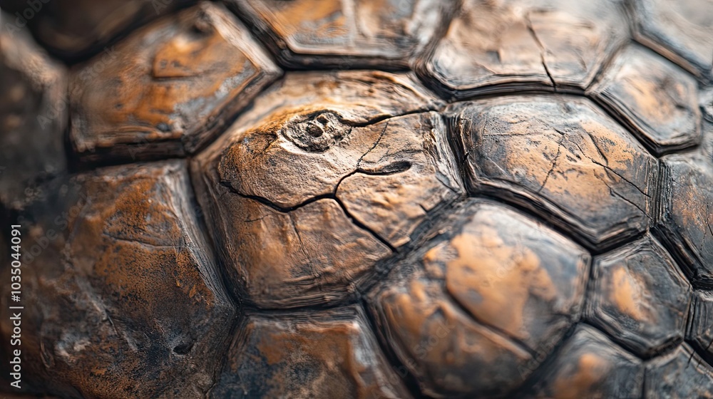 Close-up of a Tortoise Shell with a Crack Close-up of a Tortoise Shell with a Crack