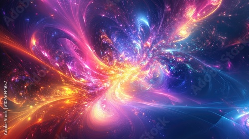 Fractal flames and abstract designs combine to create a vibrant visual experience