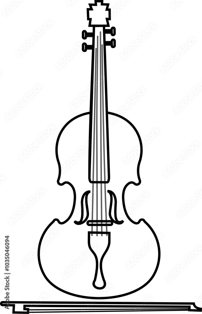 Fototapeta premium Classical Violin Outline