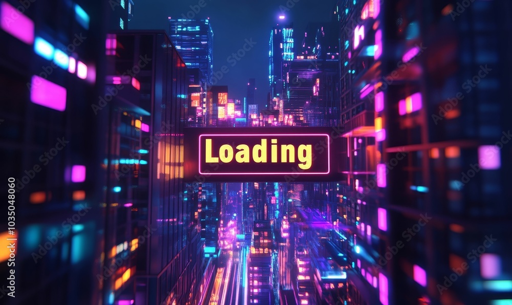 Neon city with Neon city with