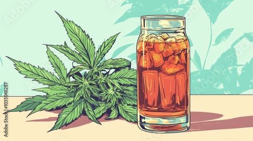 Cannabis Plant Cola on a white background photo