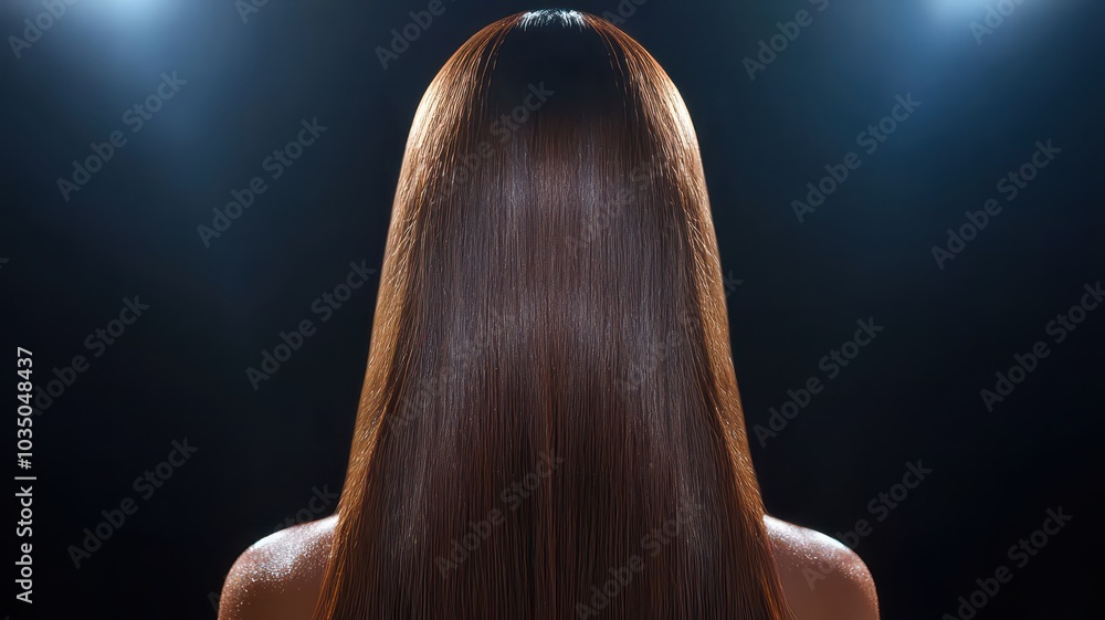 Long, sleek hair being expertly styled in a trendy salon, highlighting its healthy length and radiant shine. Long, sleek hair being expertly styled in a trendy salon, highlighting its healthy length and radiant shine.