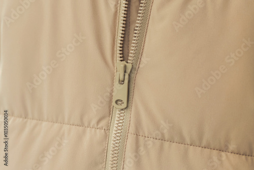 Close-up photo of a zipper on a jacket photo