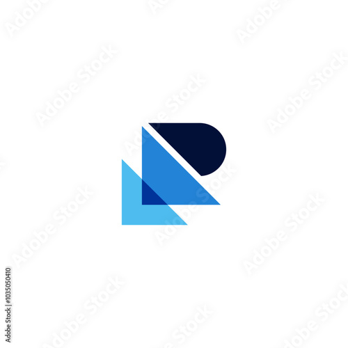 Letter R Arrow Logo Design Vector blue shape