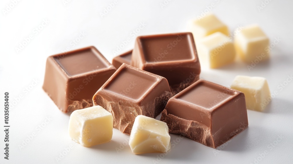 Assorted Chocolate Cubes on White Surface Assorted Chocolate Cubes on White Surface