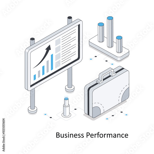 Business Performance isometric stock illustration. EPS File stock illustration