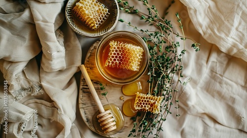 Beauty of honey and bees: Elegance and nature in detail photo