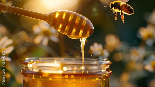 Beauty of honey and bees: Elegance and nature in detail photo