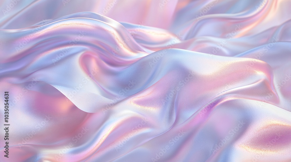 Obraz premium Iridescent Fabric Waves in Soft Light