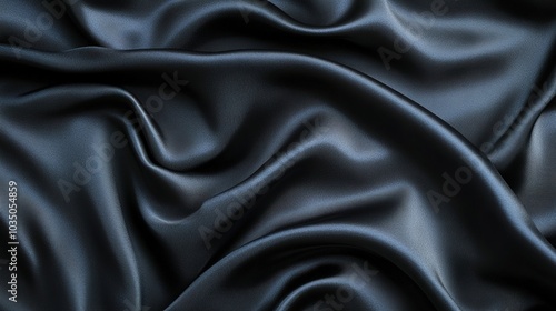 Smooth Black Silk Fabric Texture for Background Designs