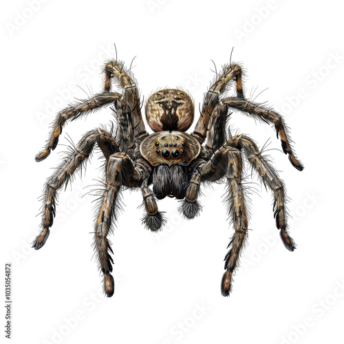 a spider clipart, insect element, intricate web. Illustration, on transparent background cutout photo