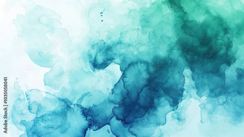 Abstract Aqua and Teal Watercolor Background Abstract Aqua and Teal Watercolor Background
