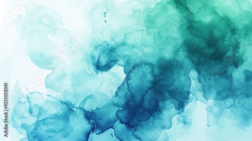 Abstract Aqua and Teal Watercolor Background